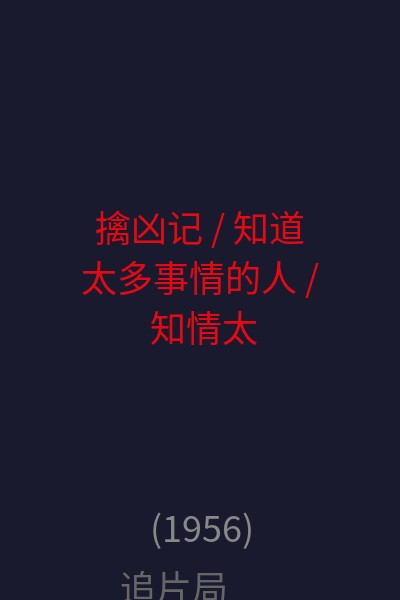 擒凶记 / 知道太多事情的人 / 知情太多的人 海报