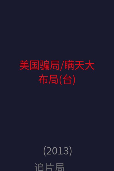 美国骗局/瞒天大布局(台) 海报