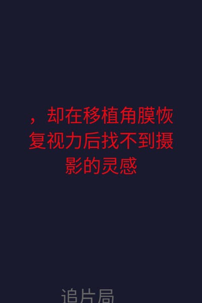 ，却在移植角膜恢复视力后找不到摄影的灵感。 海报