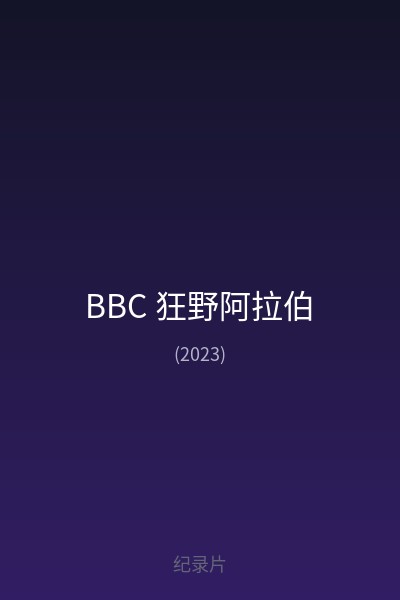 BBC 狂野阿拉伯 海报