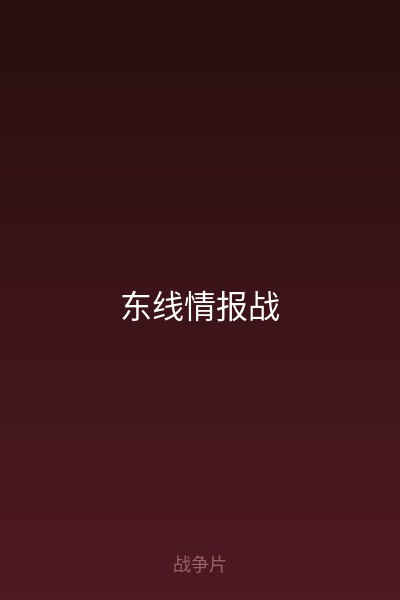 东线情报战 海报