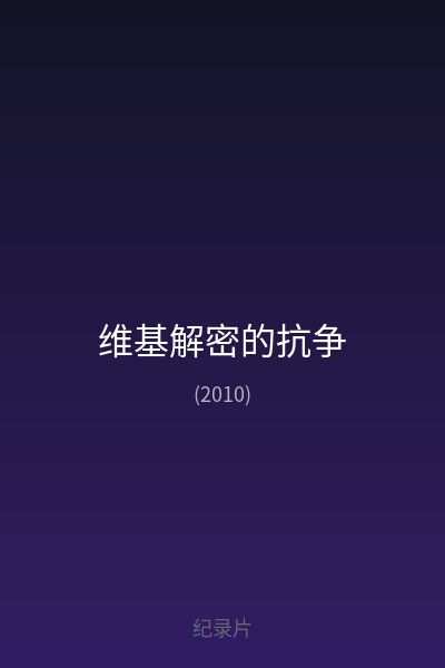 维基解密的抗争 海报
